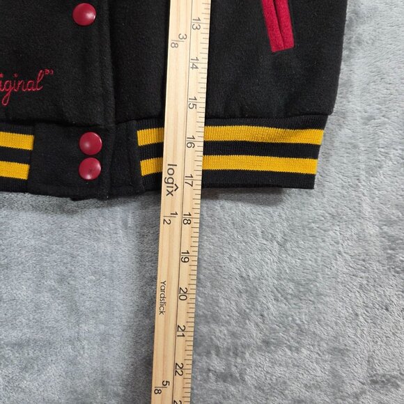 Disney Jacket Boys 4 Black Red Mickey Mouse & Pluto Varsity Letterman Bomber - Picture 7 of 7